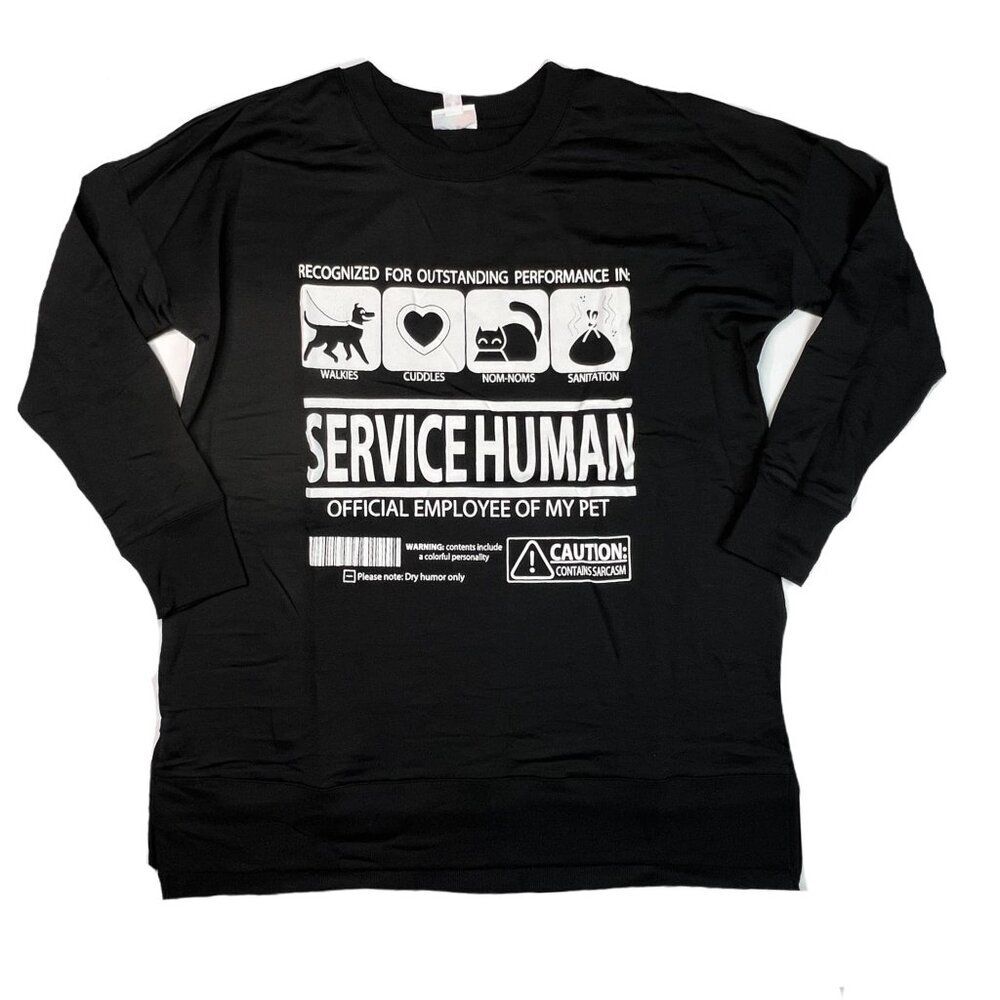 NEW 3XL LuLaRoe Hannah Animal Service Black White Pullover Long Sleeve Shirt NWT
